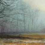 Side Field, Early Morning (Print) - Image size 8.25" x 17" (21 x 43 cm) - Matted Size 14" x 22" (36 x 56 cm) - Price $125