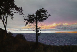 Robin's Bluff, pastel, 11" x 15" copyright A.Heywood 2015