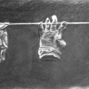 Three Hands 14.5” X 32” (37 X 82 Cm), Charcoal