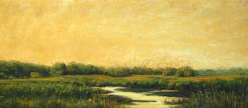 Marsh Flatlands (Print) - Image size 6" x 14" (15 x 36 cm) - Matted Size 12" x 19" (31 x 49 cm) - Price $125