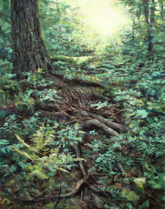 Walk In The Woods V (Print) - Image size 13.25" x 10.5" (34 x 27 cm) - Matted Size 19" x 16" (49 x 41 cm) - Price $125