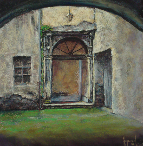 L'Entrata (The Entry) (Print) - Image size 11" x 10.75" (28 x 28 cm) - Matted Size 17" x 16" (43 x 41 cm) - Price $125
