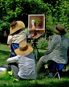 Plein Air Demonstration given by Artist Anne Heywood at the Heywood Artist Retreat. Photo courtesy of J.Goulart